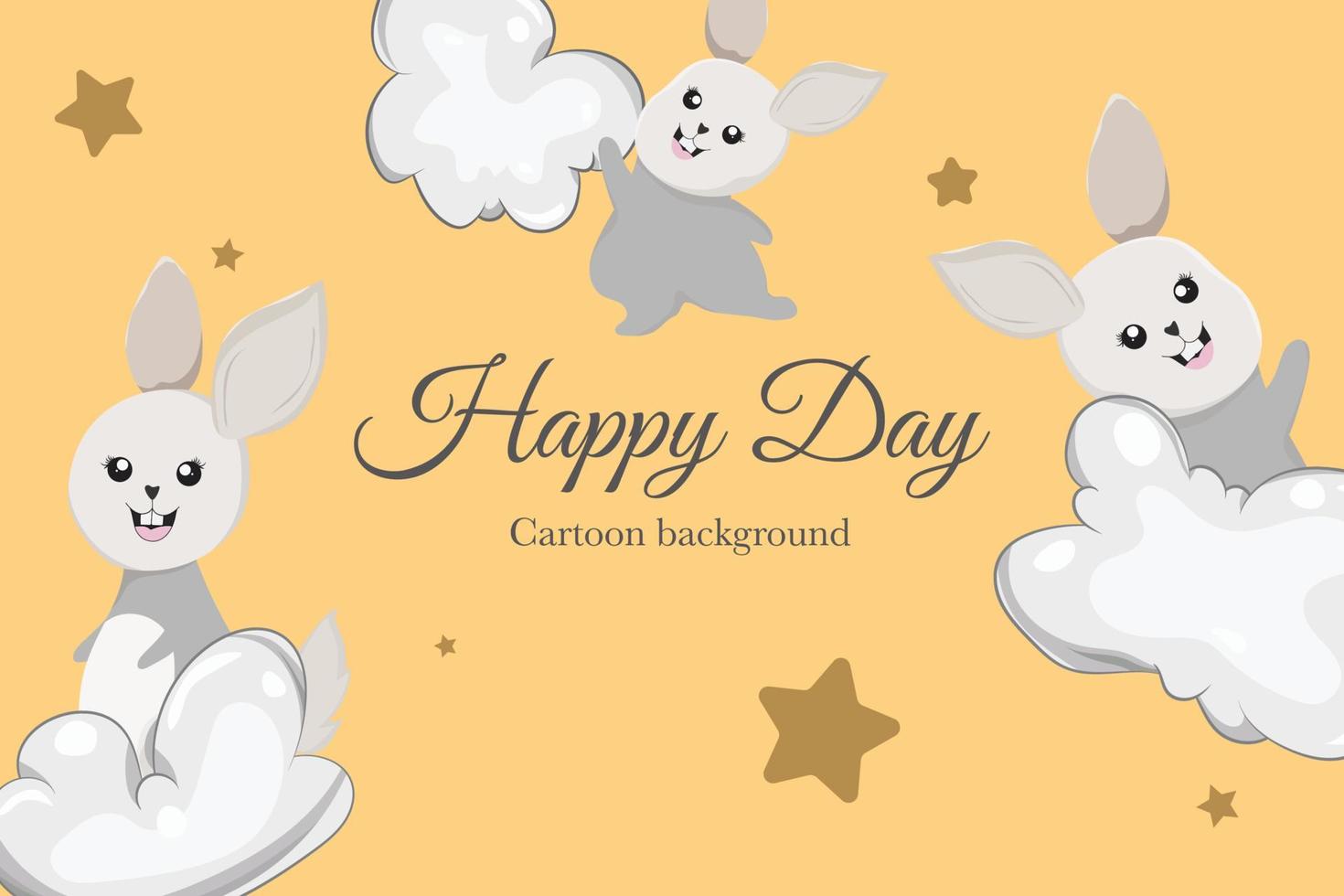 cute bunny with mushroom template background vector