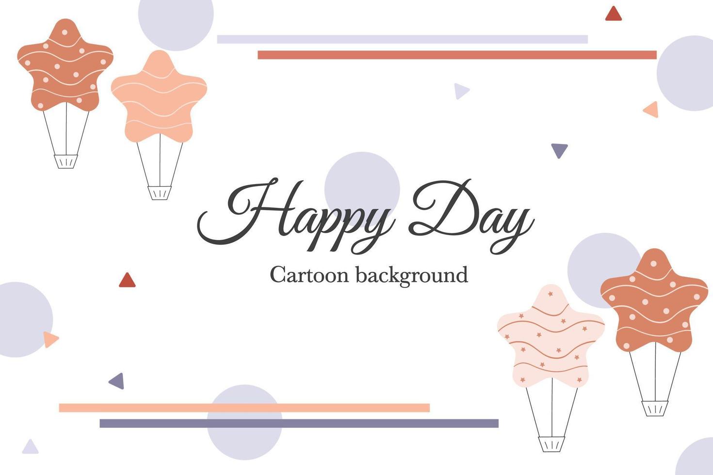 floating balloons and umbrella with clouds cartoon background vector