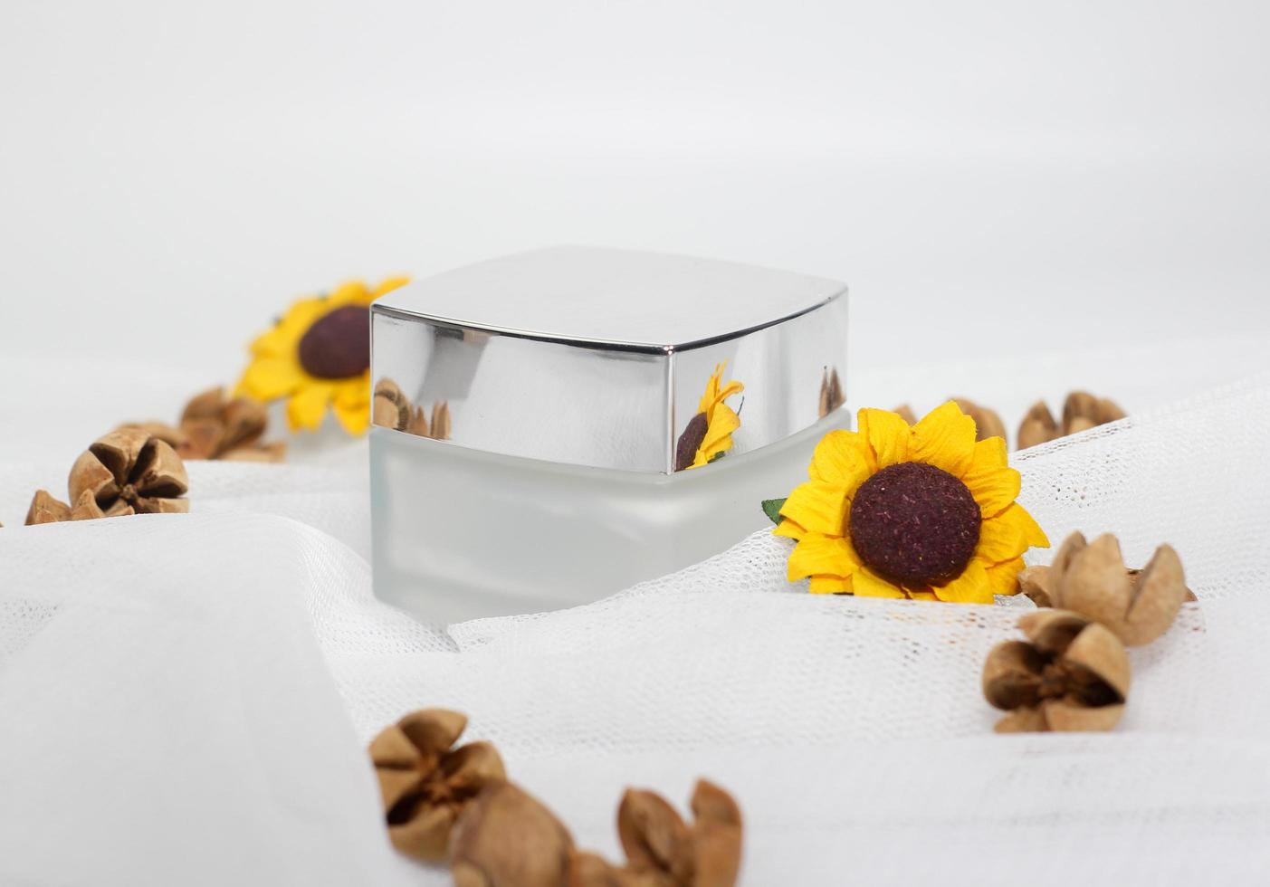 Unbranded box lotion container bottle, with fresh fruit decoration and natural decoration photo
