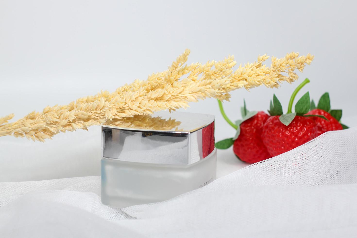 Unbranded box lotion container bottle, with fresh fruit decoration and natural decoration photo