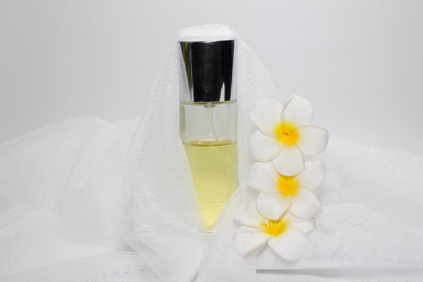 transparent parfum bottle in photo studio, Clear parfum glass bottle with spray cap