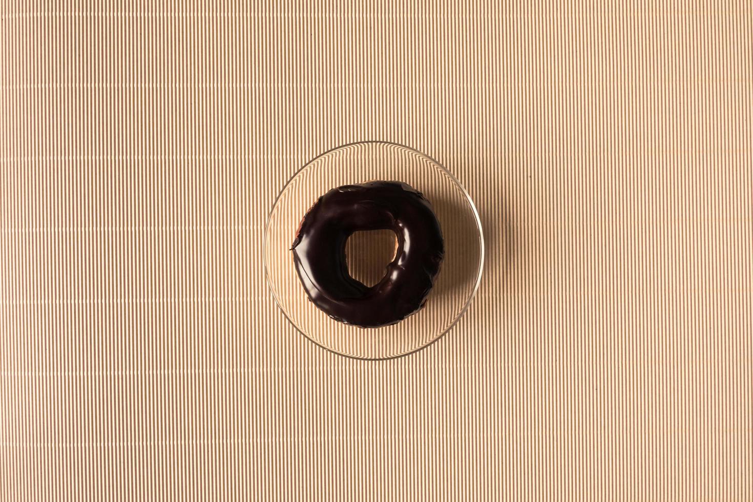 Top view of donut on the table. photo