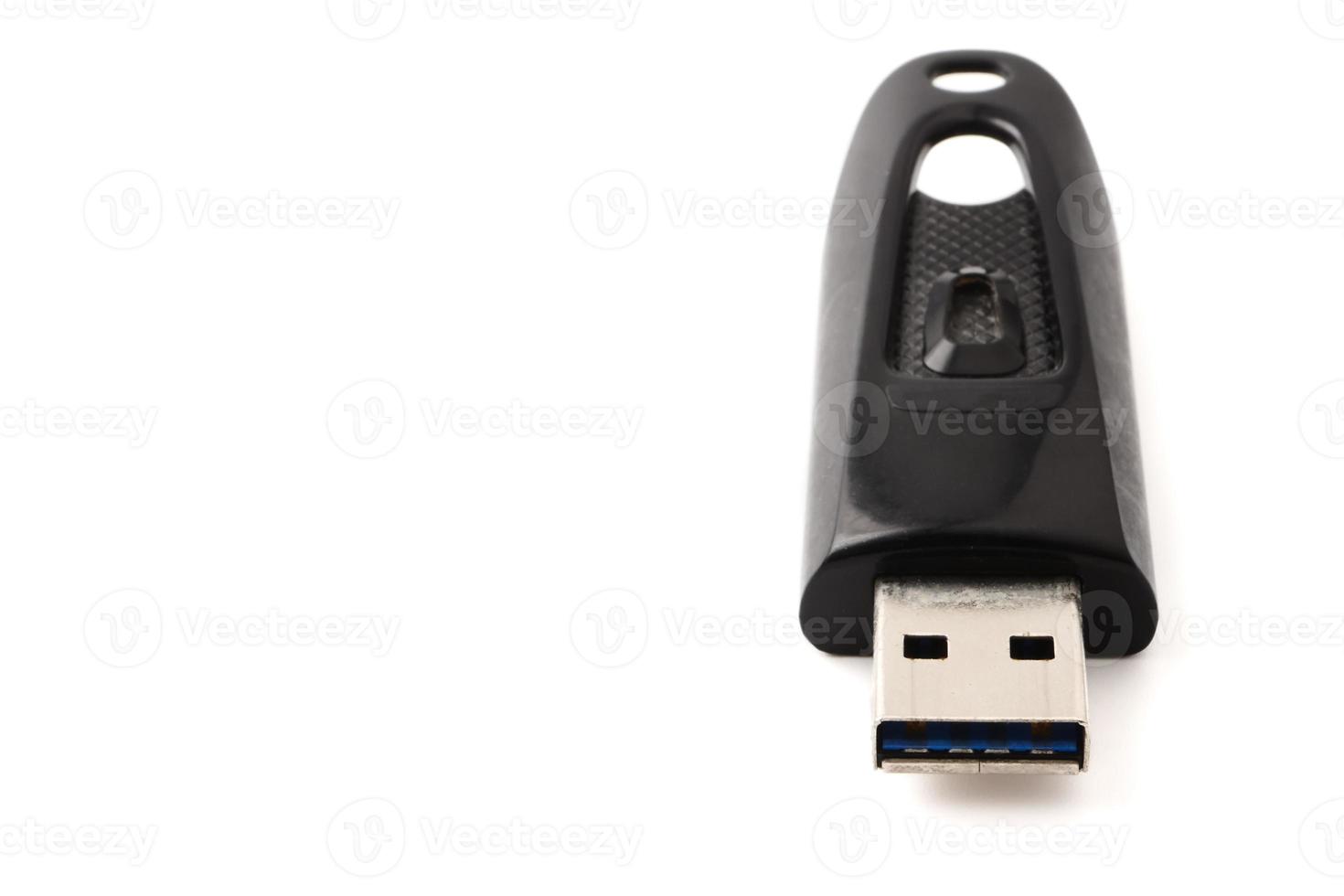 USB flash drive on a white background. Free space for text photo