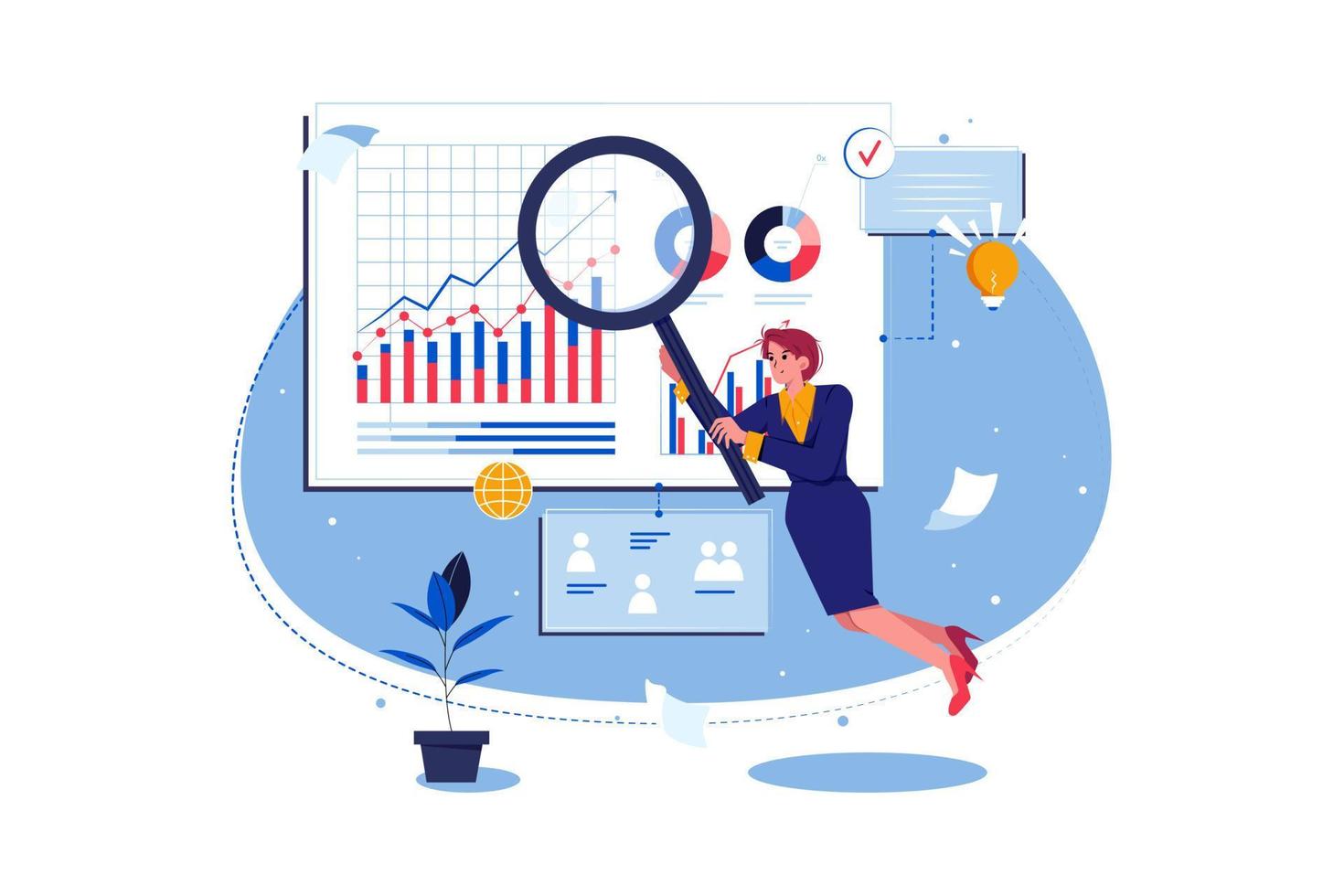 Market Researcher Illustration concept on white background 10717781 ...