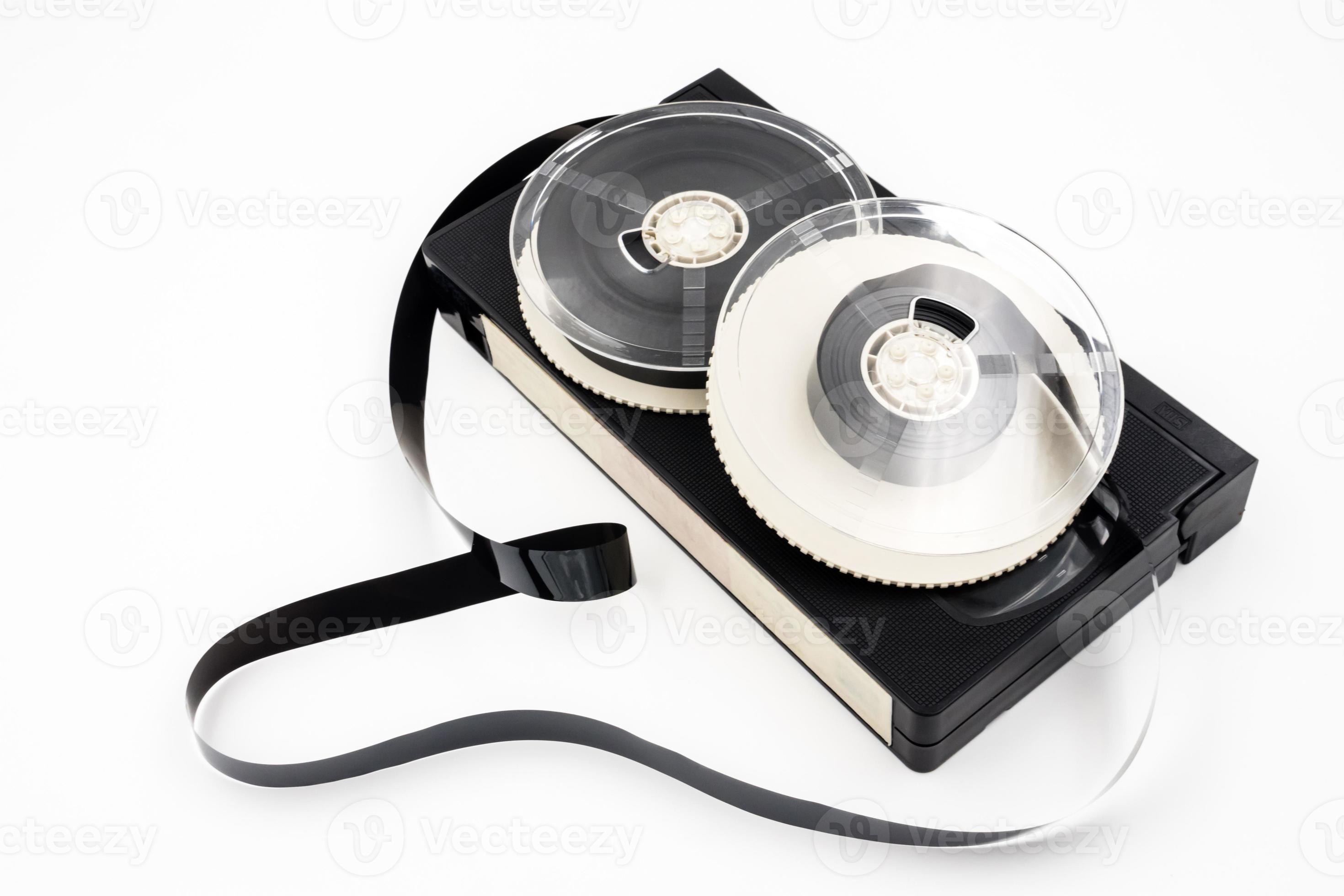 Video cassette tape and reel on white background. 10717833 Stock Photo at Vecteezy