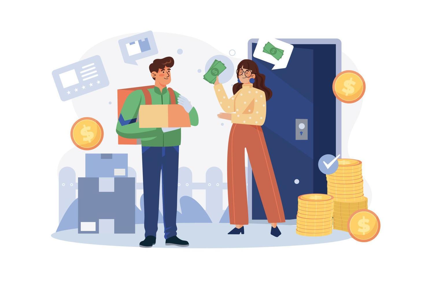 Cash on Delivery Illustration concept on white background vector
