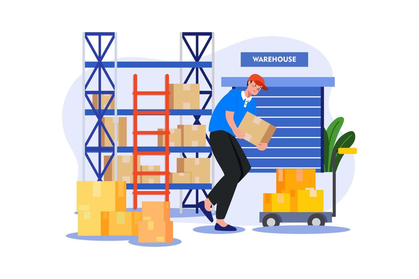 Employees working in the warehouse vector