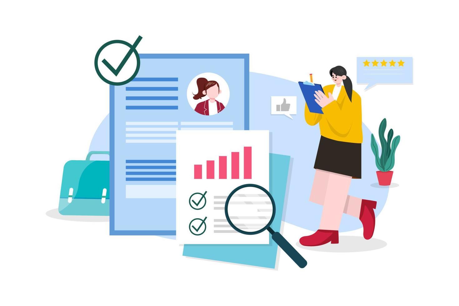 Management evaluation Illustration concept on white background vector