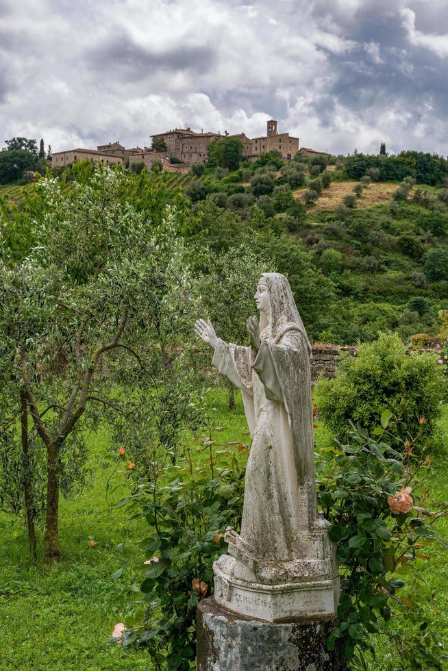 MONTALCINO, TUSCANY, ITALY - MAY 20. Statue in the grounds of Sant Antimo Abbey near Montalcino Tuscany on May 20, 2013 photo