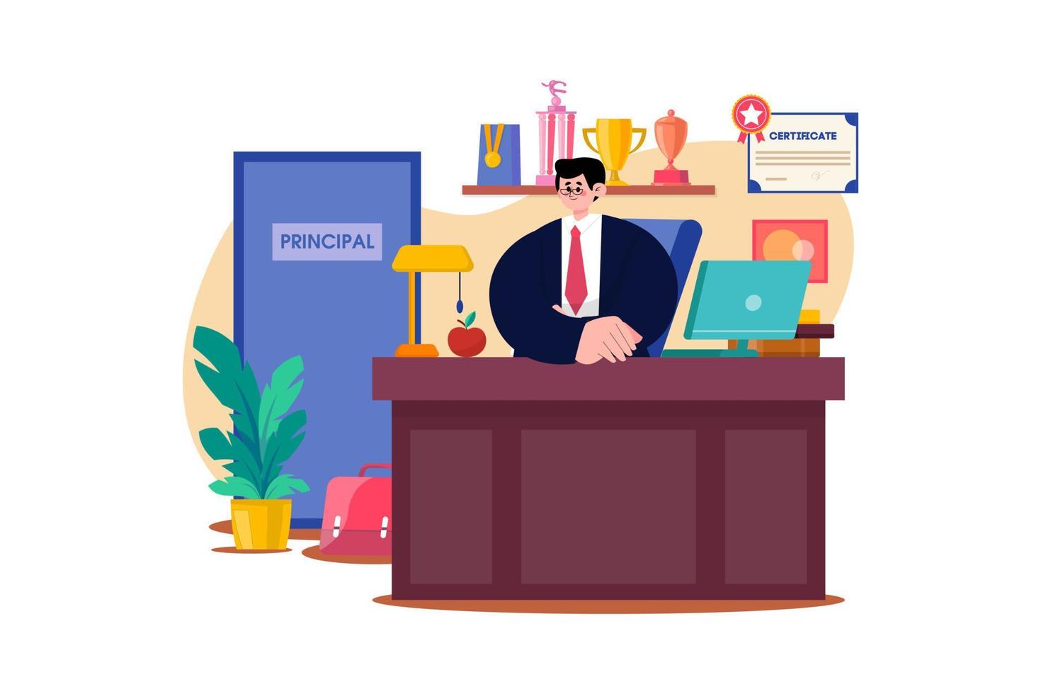 Principal Illustration concept on white background vector