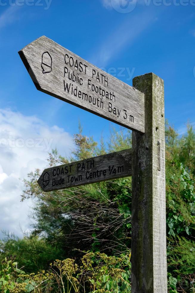 Coastal path sign post near Bude photo