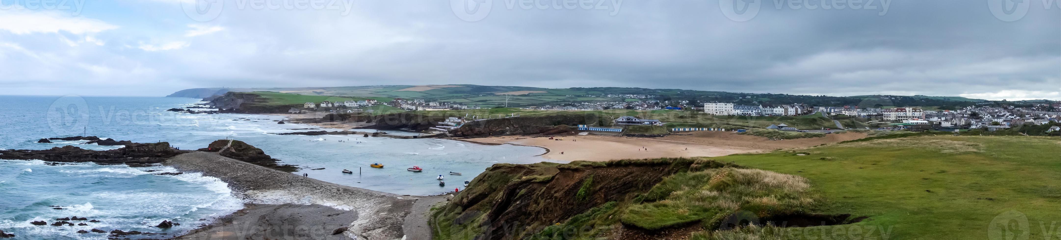 Scenic view of the Bude coastline in Cornwall photo