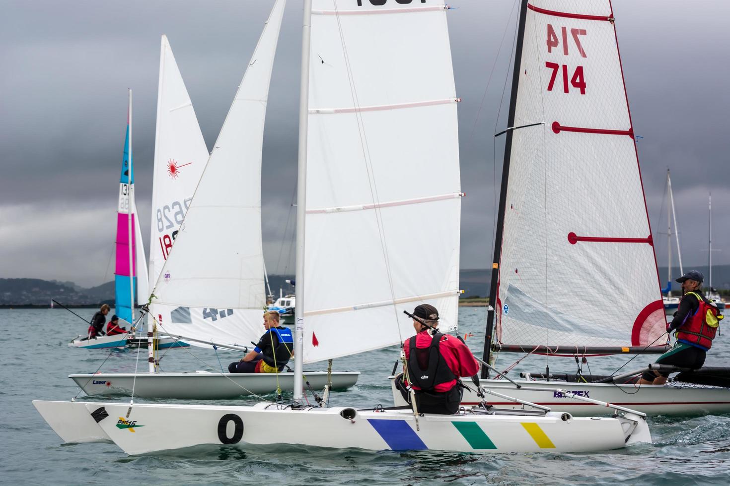 APPLEDORE, DEVON, UK - AUGUST 14. Sailing in the Torridge and Taw Estuary in  Devon on August 14,  2013. Unidentified people. photo
