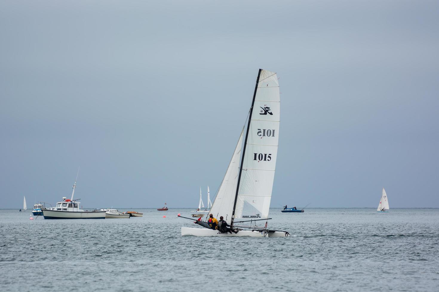 APPLEDORE, DEVON, UK - AUGUST 14. Sailing in the Torridge and Taw Estuary in Devon on August 14,  2013. Unidentified people. photo