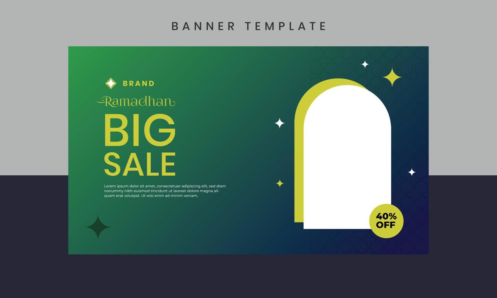 Ramadan banner design template. Web design, landing page vector illustration.