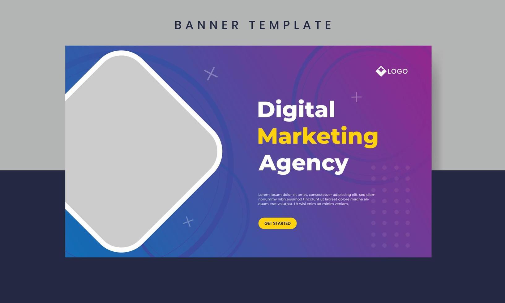 Digital Marketing Agency Web Banner Design Template. vector