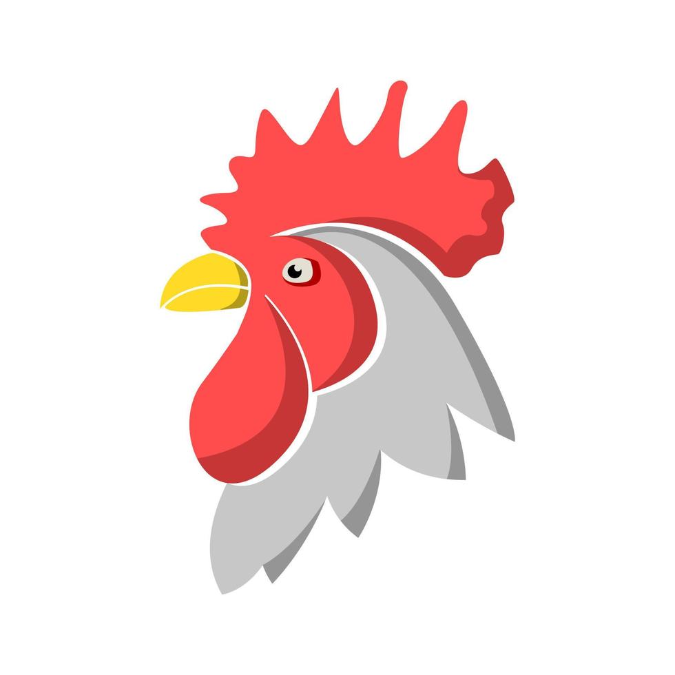 ilustración vectorial de la cabeza de un gallo en un fondo aislado vector