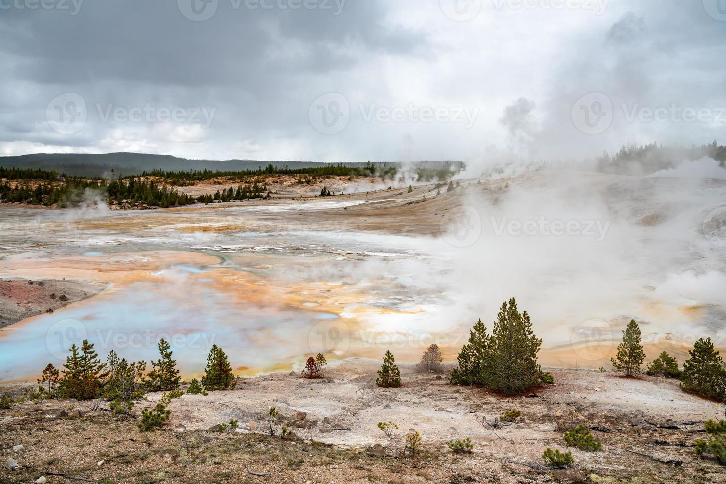 cuenca del géiser norris en el parque nacional de yellowstone foto