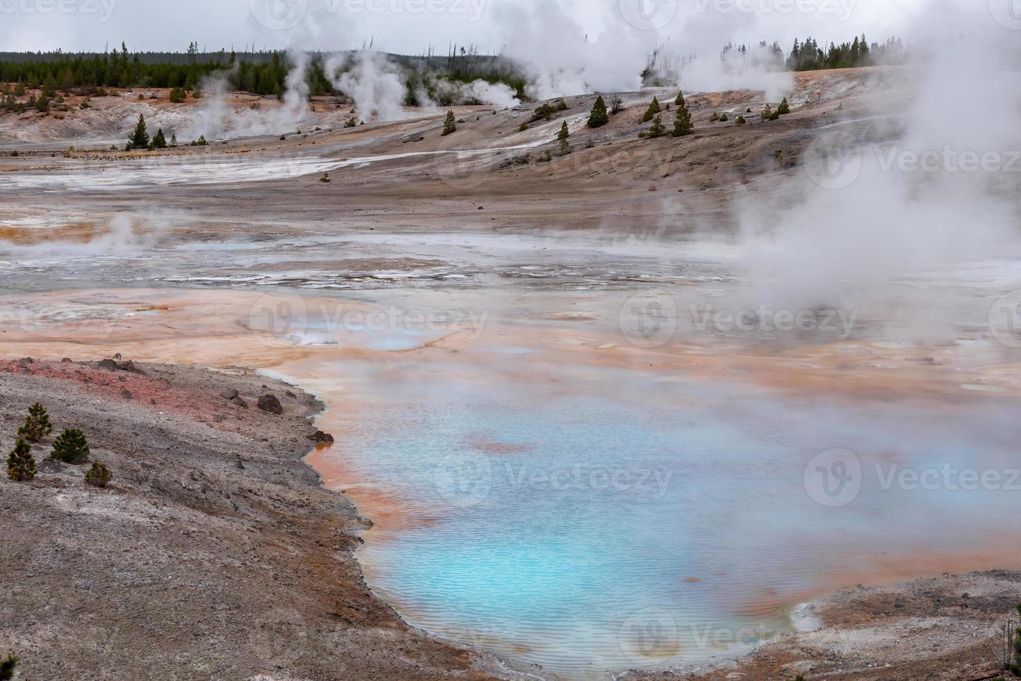 cuenca del géiser norris en el parque nacional de yellowstone foto