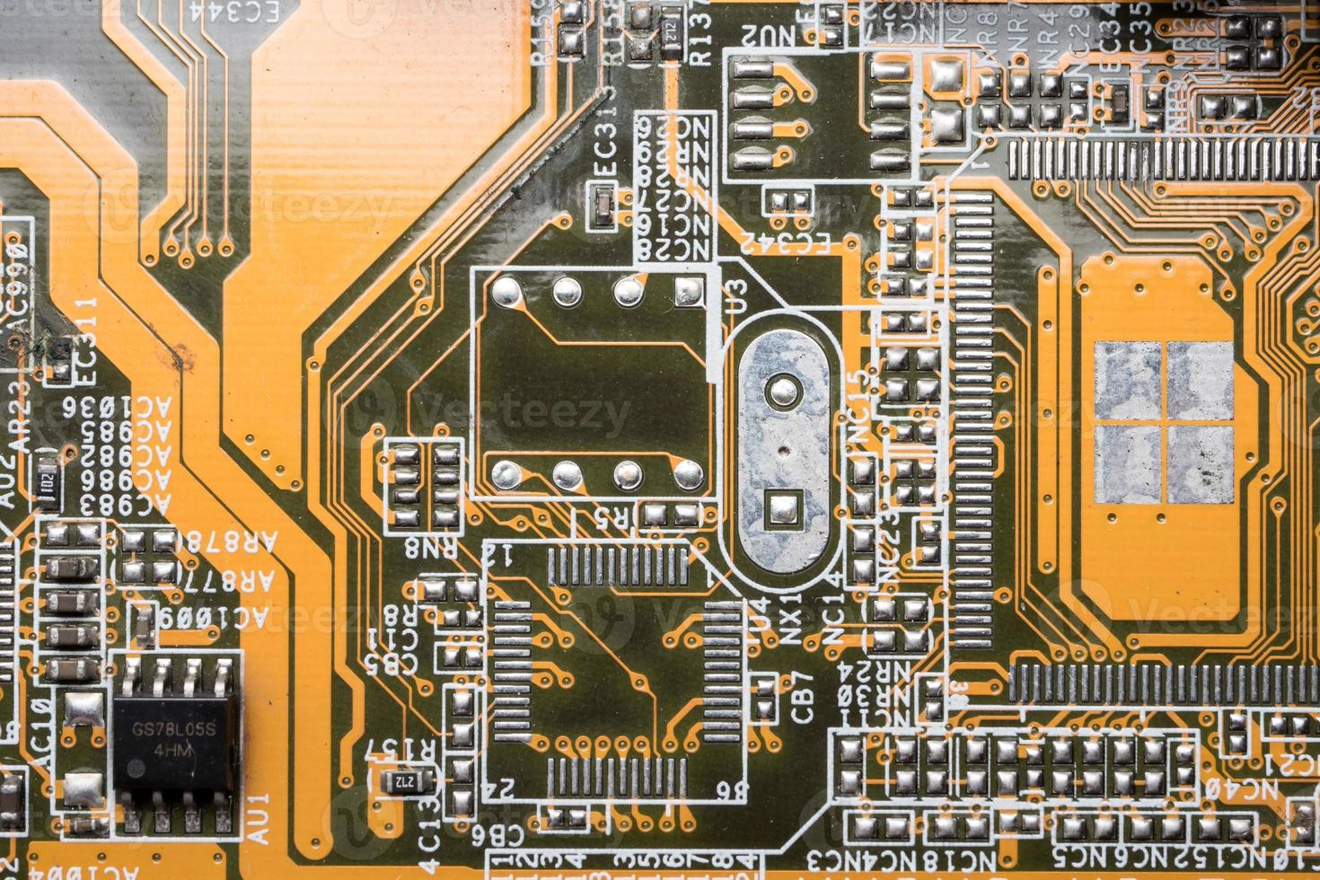 Computer circuit board, electronic technology background. photo