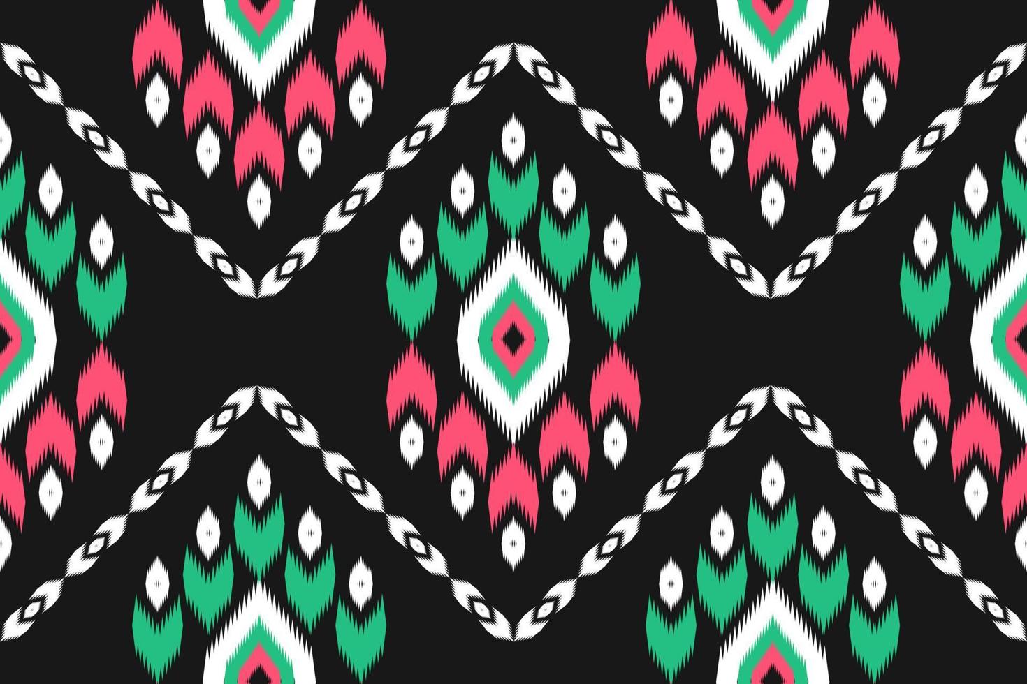 arte de patrón étnico de tela. patrón sin costuras ikat en tribal. estilo americano, mexicano. diseño para fondo, papel pintado, ilustración vectorial, tela, ropa, moqueta, textil, batik, bordado. vector