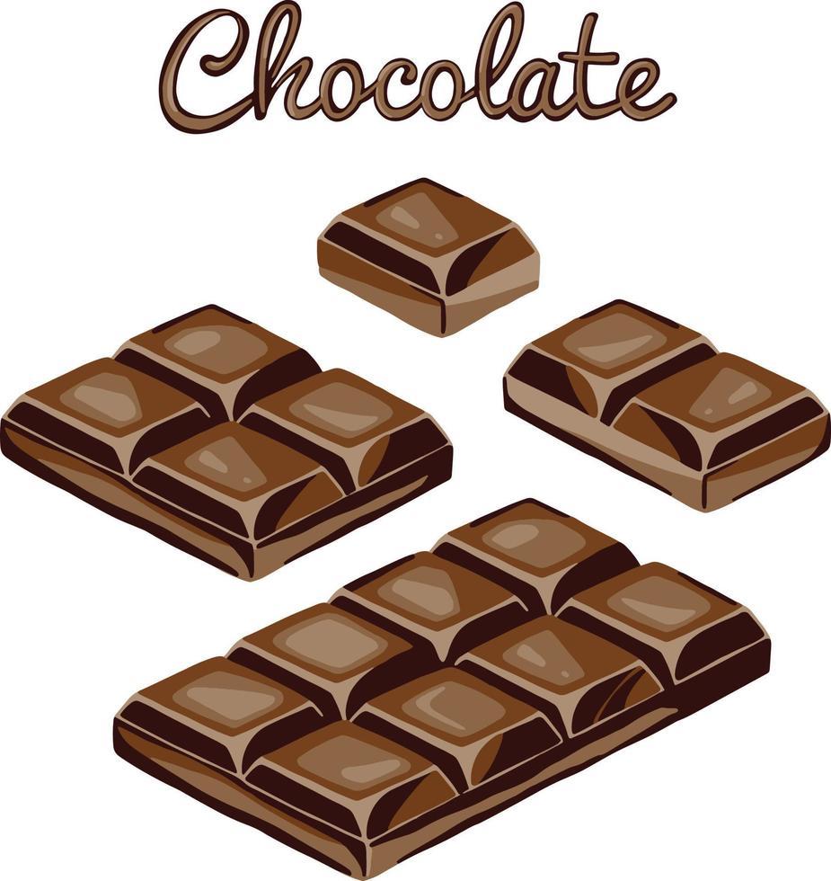 Chocolate bars. illustration. The isolated image on a white background. Vintage style. vector