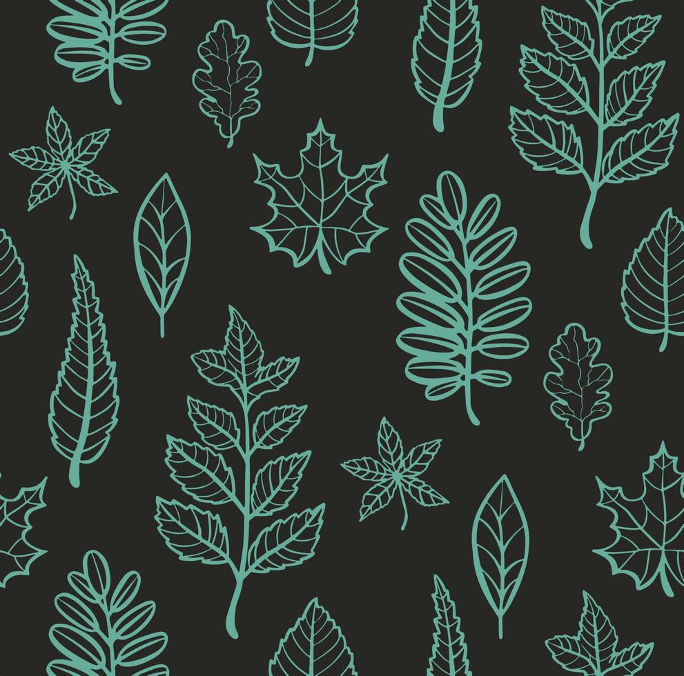 Autumn leaves pattern, seamless background and illustration vector