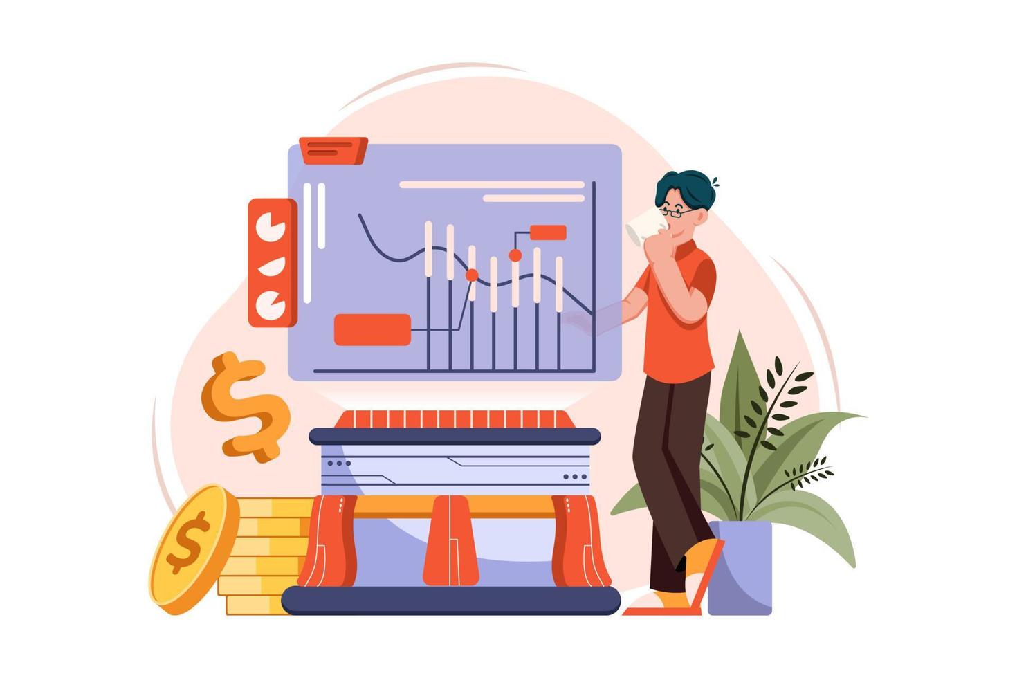 Financial Management Illustration concept on white background vector