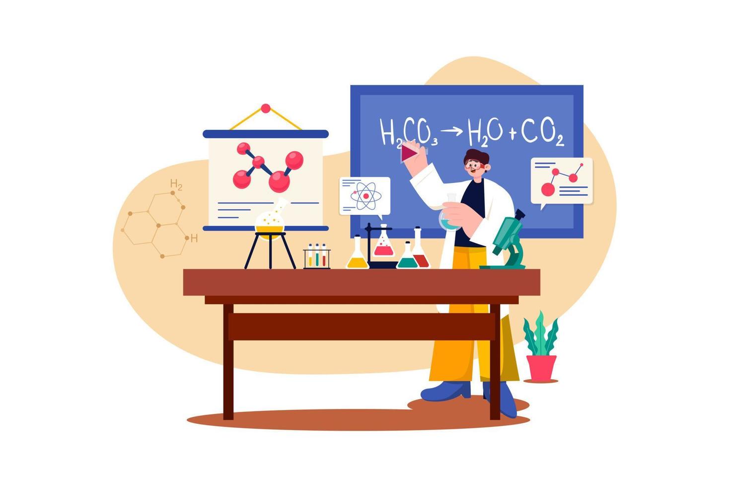 Science teacher Illustration concept on white background vector