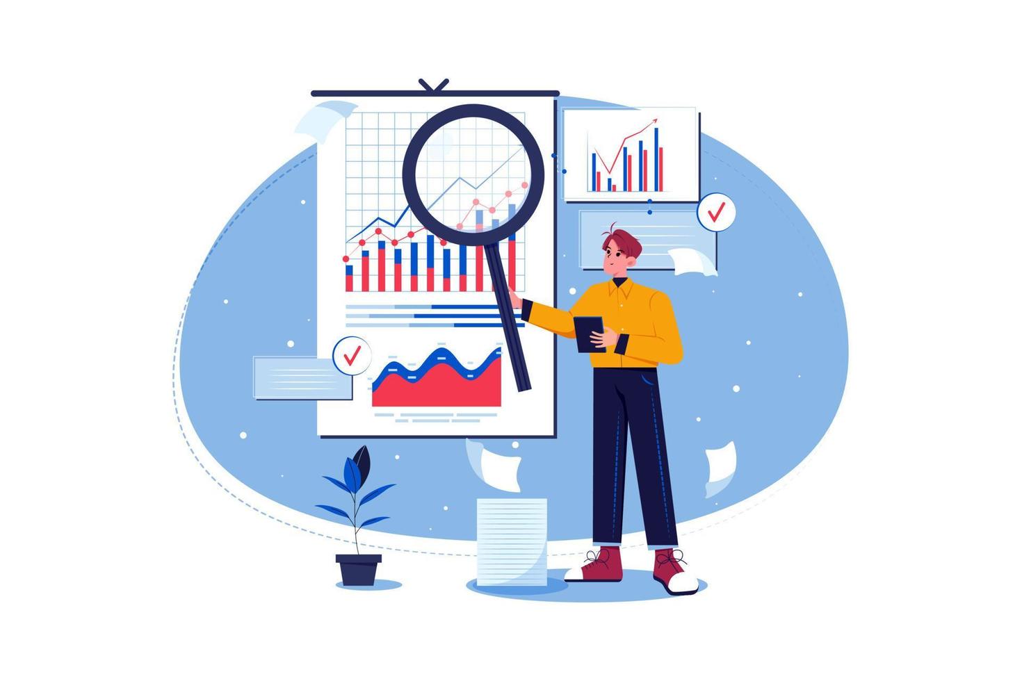 Title Analyst Illustration concept on white background vector