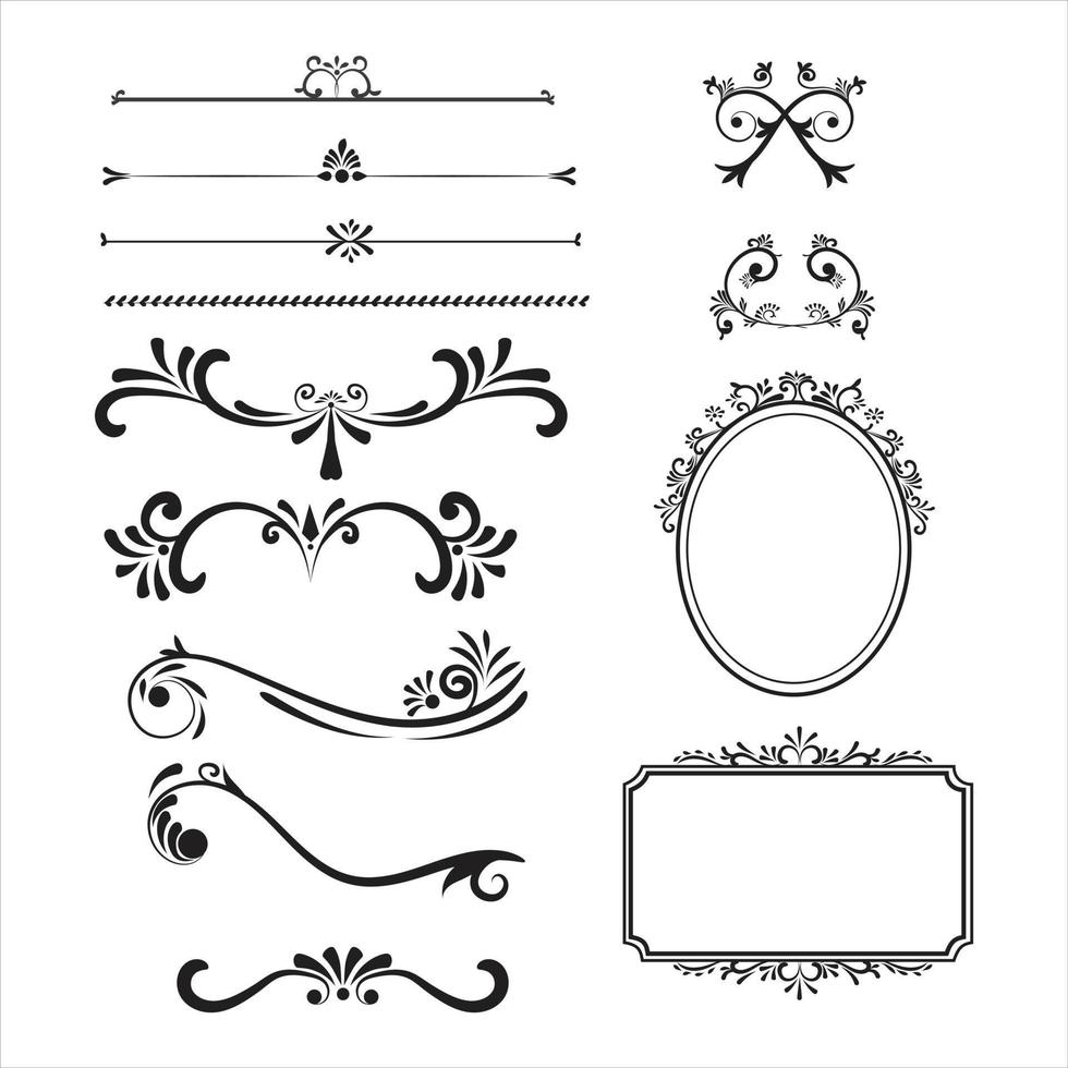 Collection set ornaments design vector