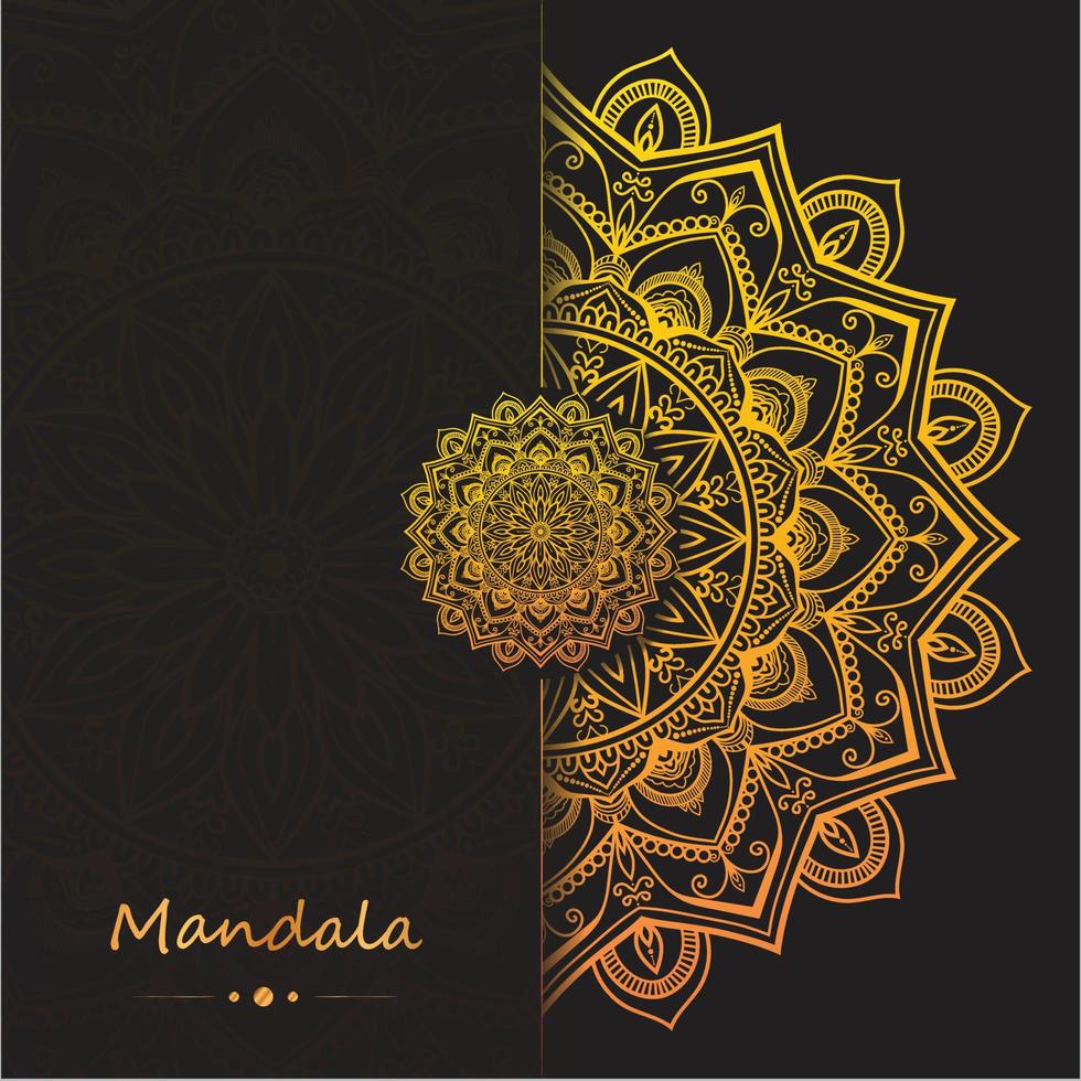 Luxury mandala background with golden decoration vector