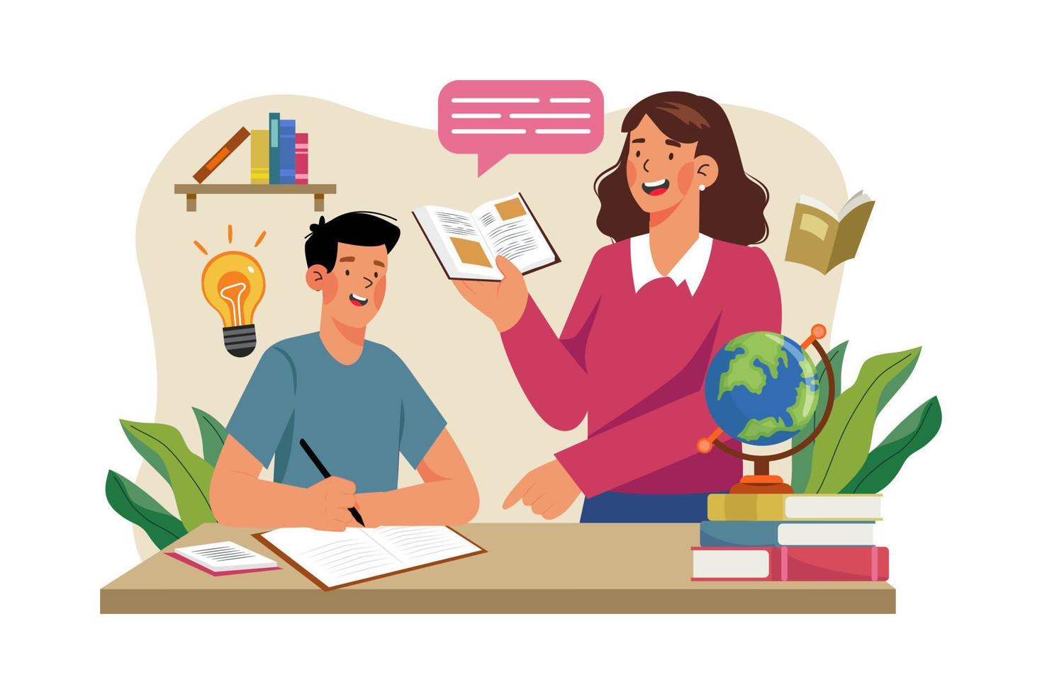 Teacher's Day Illustration concept. A flat illustration isolated on white background vector