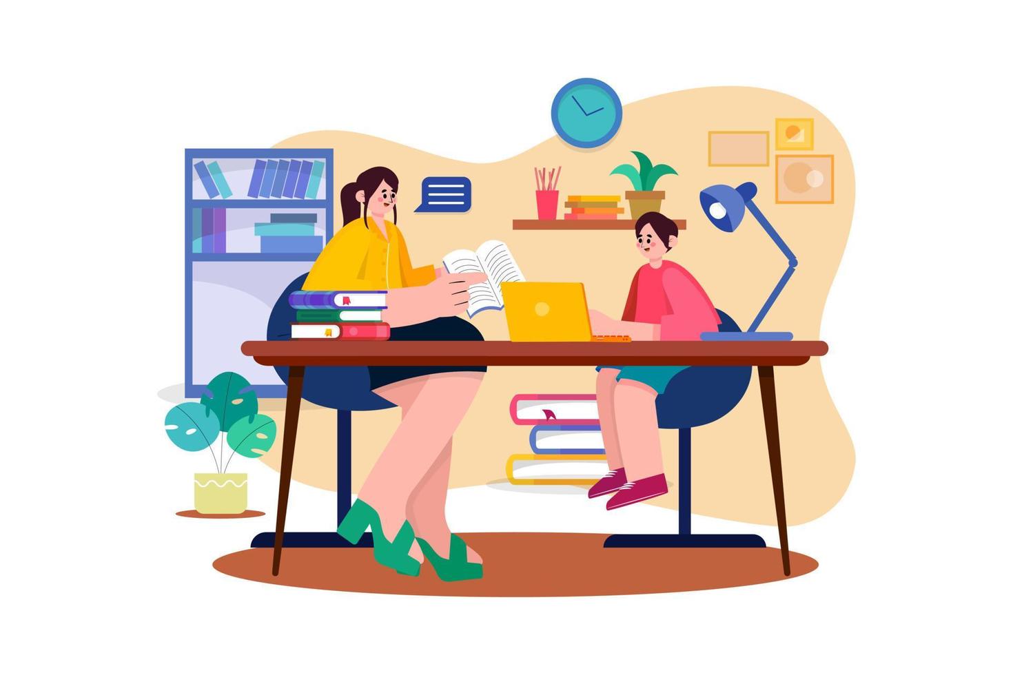 Tutor Illustration concept on white background vector