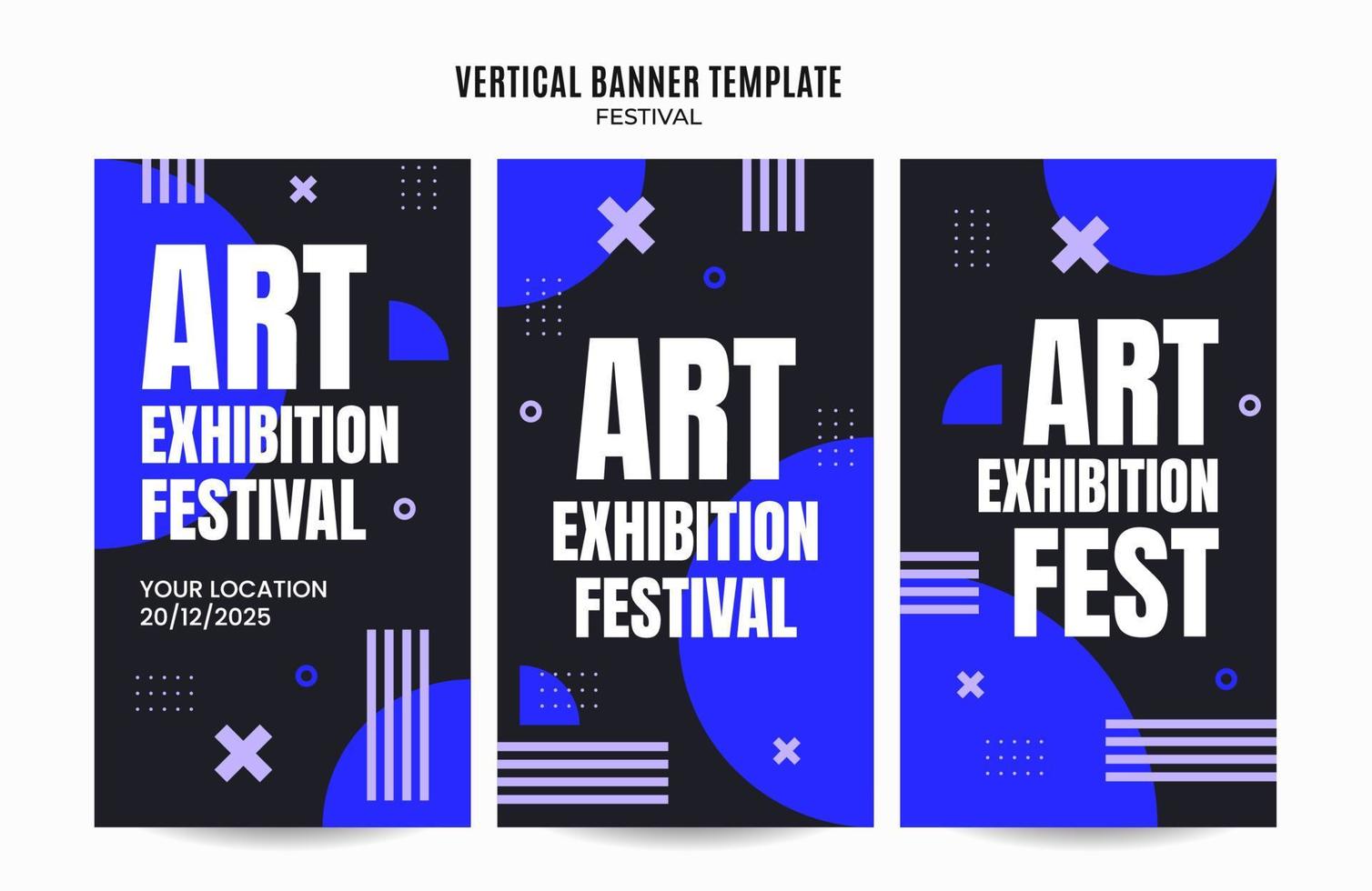 banner web del festival para carteles verticales de redes sociales, banner, área espacial y fondo vector