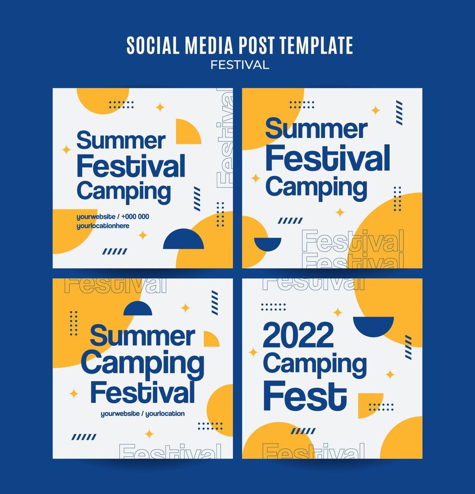 Festival Web Banner for Social Media Square Poster, banner, space area and background vector