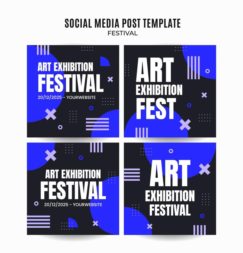 Festival Web Banner for Social Media Square Poster, banner, space area and background vector