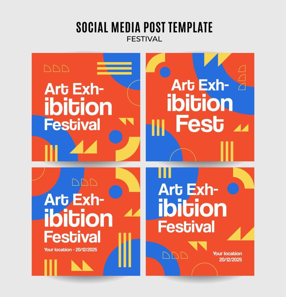 Festival Web Banner for Social Media Square Poster, banner, space area and background vector