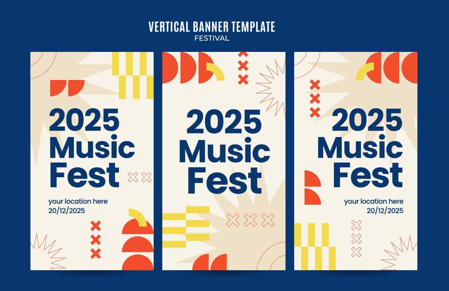 Festival Web Banner for Social Media Vertical Poster, banner, space area and background vector