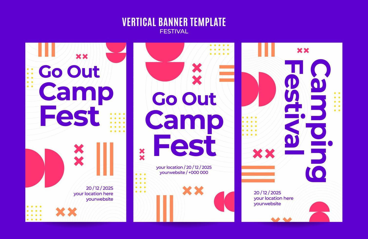 Festival Web Banner for Social Media Vertical Poster, banner, space area and background vector