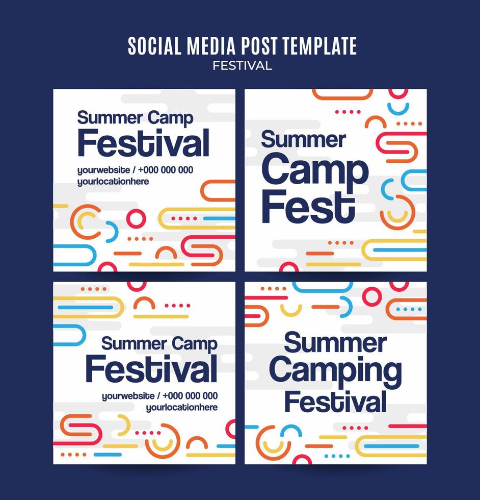 Festival Web Banner for Social Media Square Poster, banner, space area and background vector