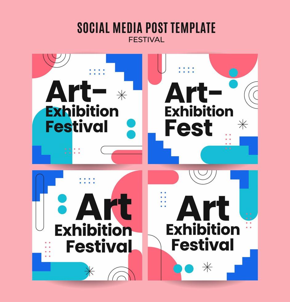 Festival Web Banner for Social Media Square Poster, banner, space area and background vector