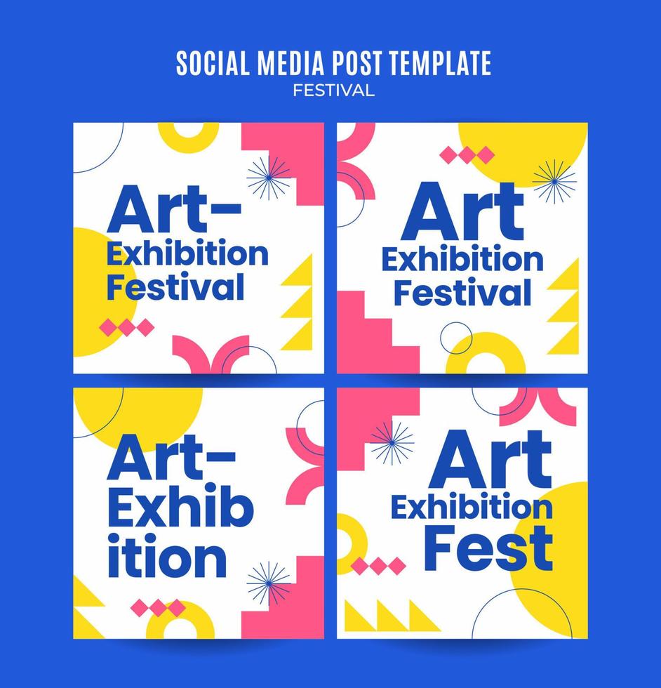 Festival Web Banner for Social Media Square Poster, banner, space area and background vector