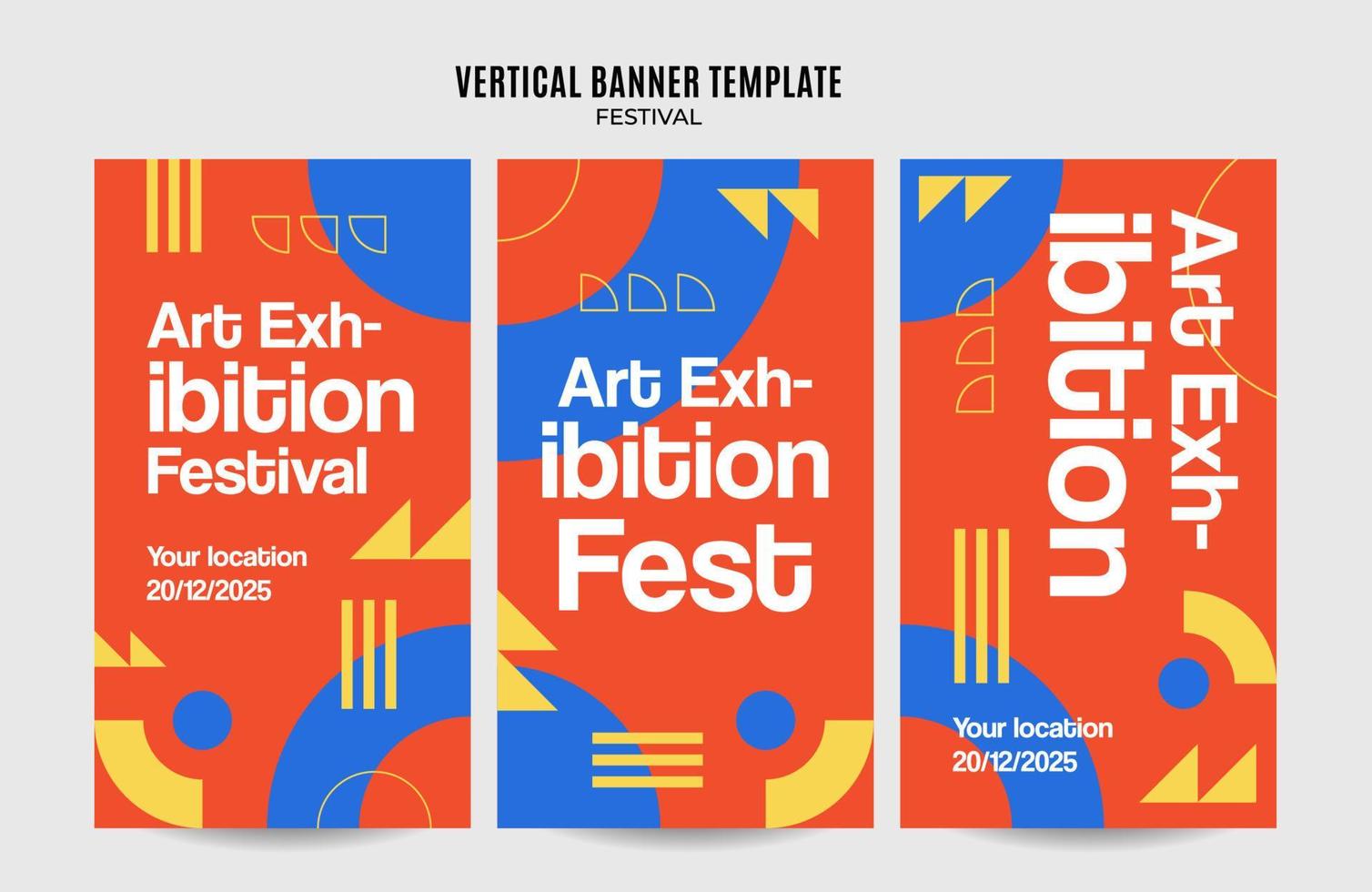 Festival Web Banner for Social Media Vertical Poster, banner, space area and background vector