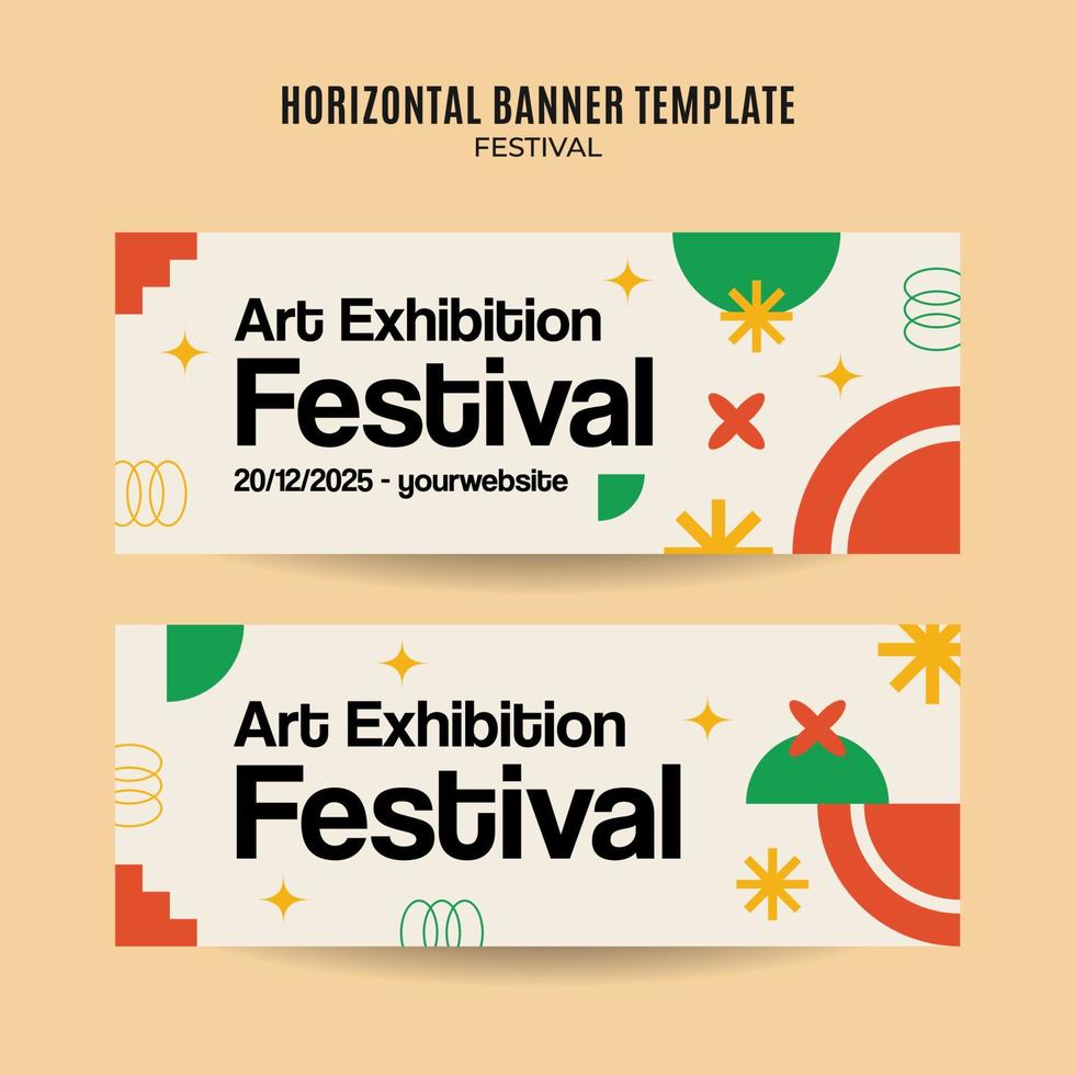 banner web del festival para póster horizontal de redes sociales, banner, área espacial y fondo vector