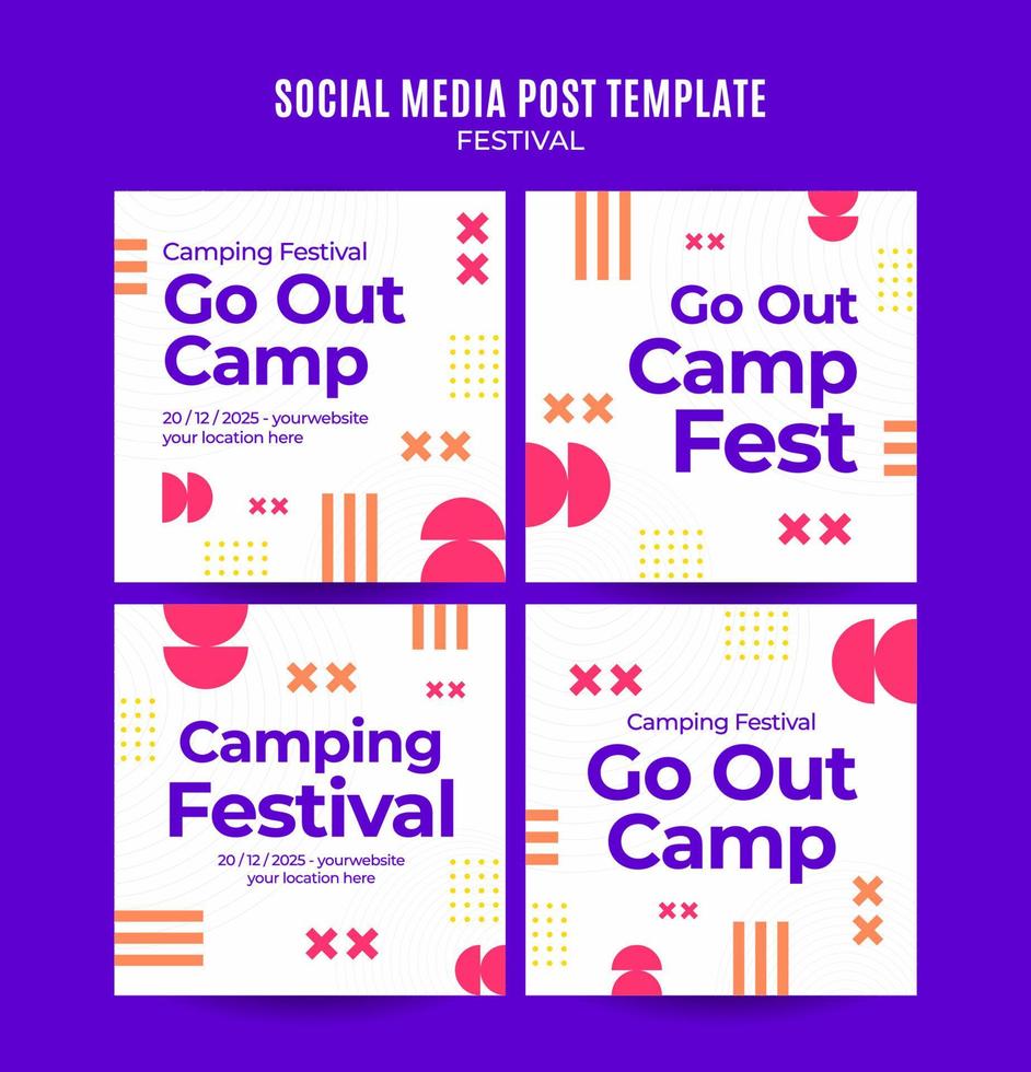 Festival Web Banner for Social Media Square Poster, banner, space area and background vector