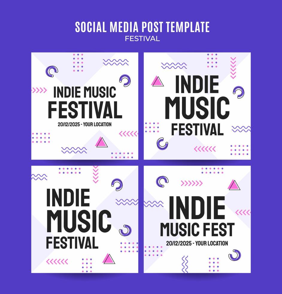 Festival Web Banner for Social Media Square Poster, banner, space area and background vector