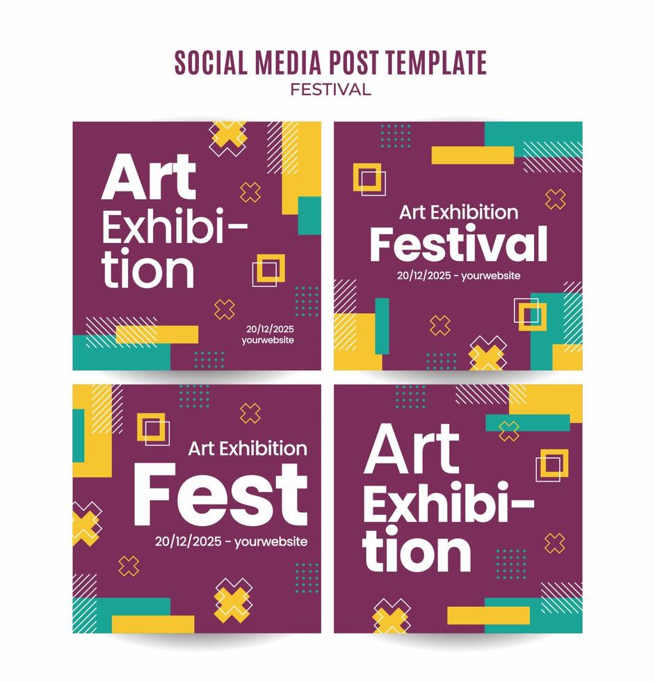 banner web del festival para afiche cuadrado de redes sociales, banner, área espacial y fondo vector
