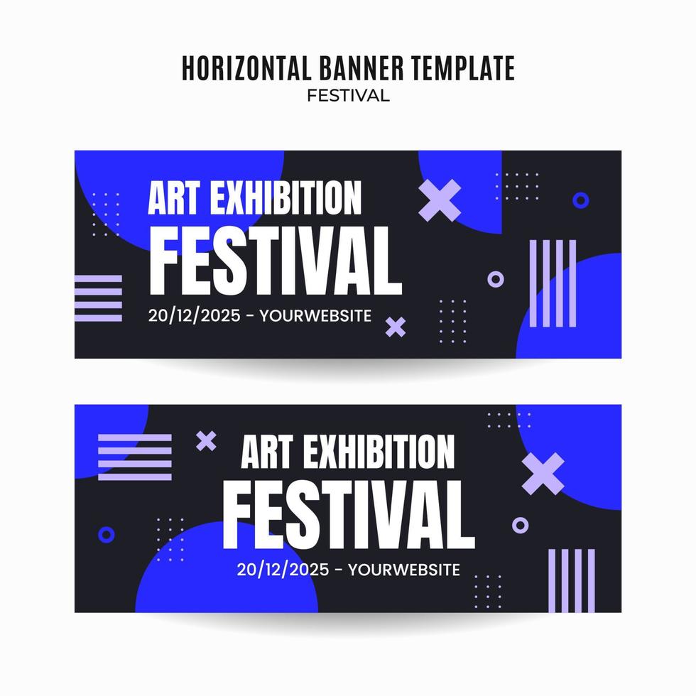banner web del festival para póster horizontal de redes sociales, banner, área espacial y fondo vector