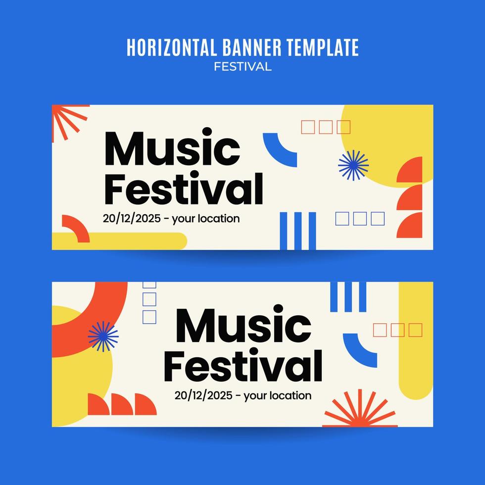 Festival Web Banner for Social Media Horizontal Poster, banner, space area and background vector